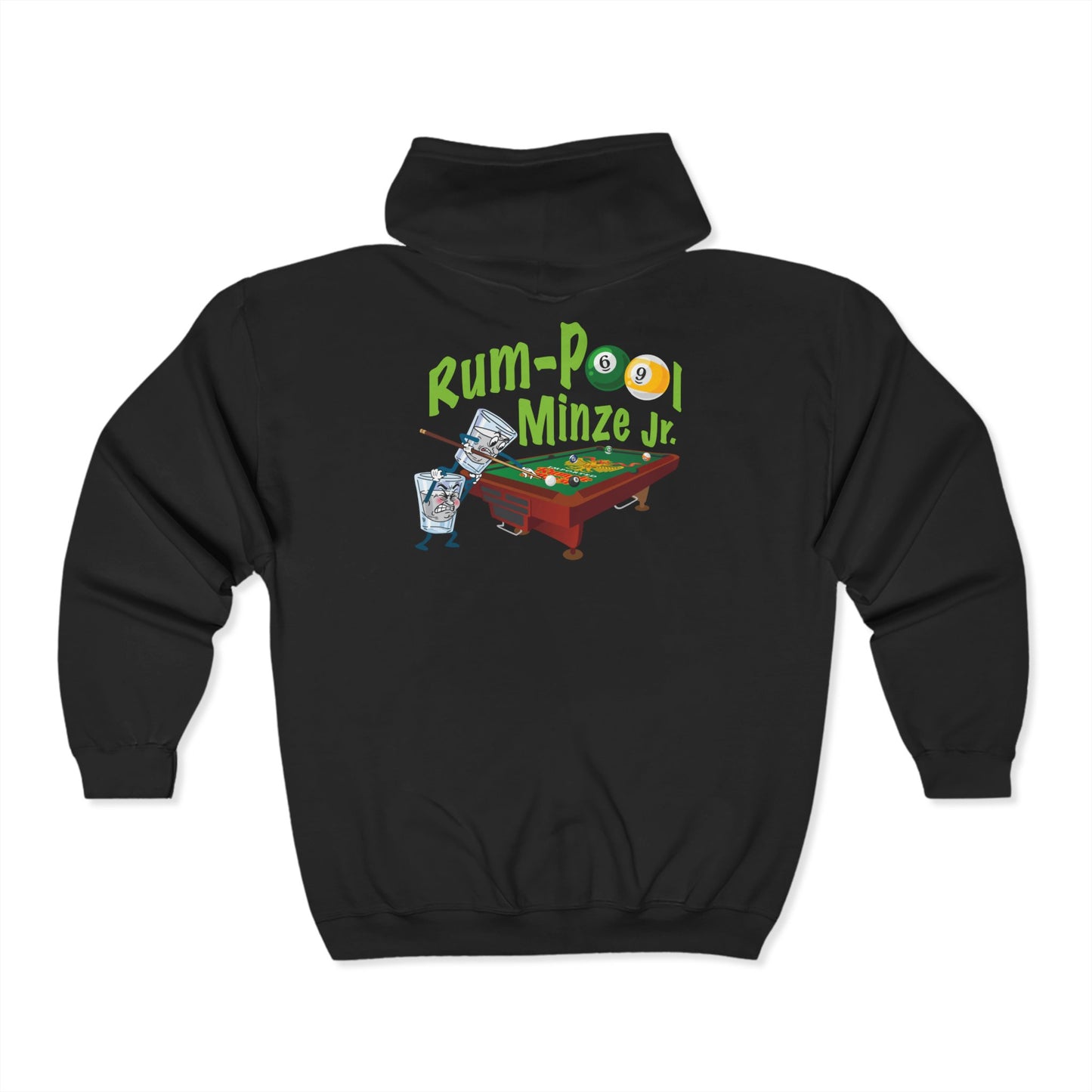 Rum-Pool Minze Jr • Unisex Heavy Blend Full Zip Graphic Hoodie.