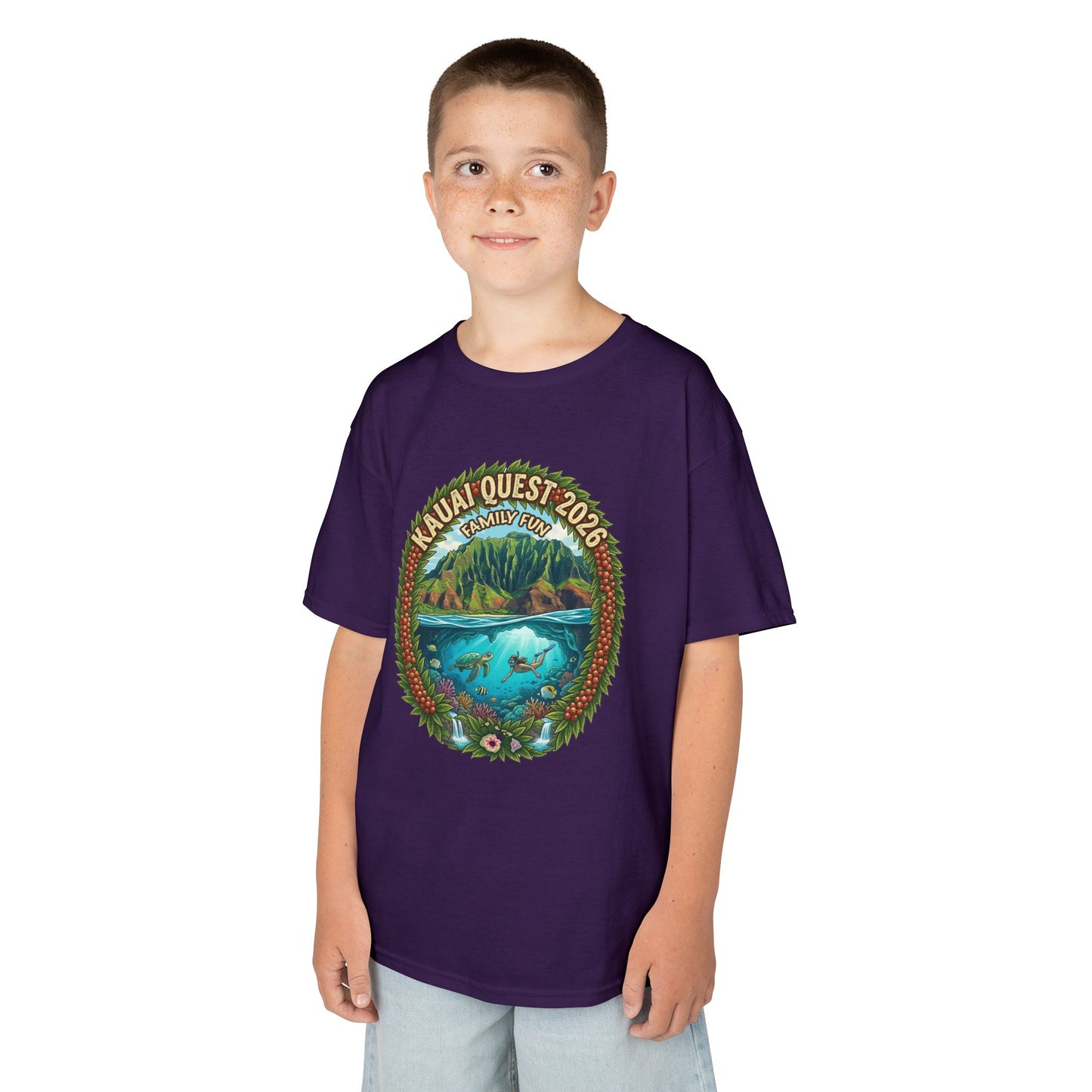 Kauai Quest 2026 Kids Tee – Tropical Ocean Adventure Graphic Shirt