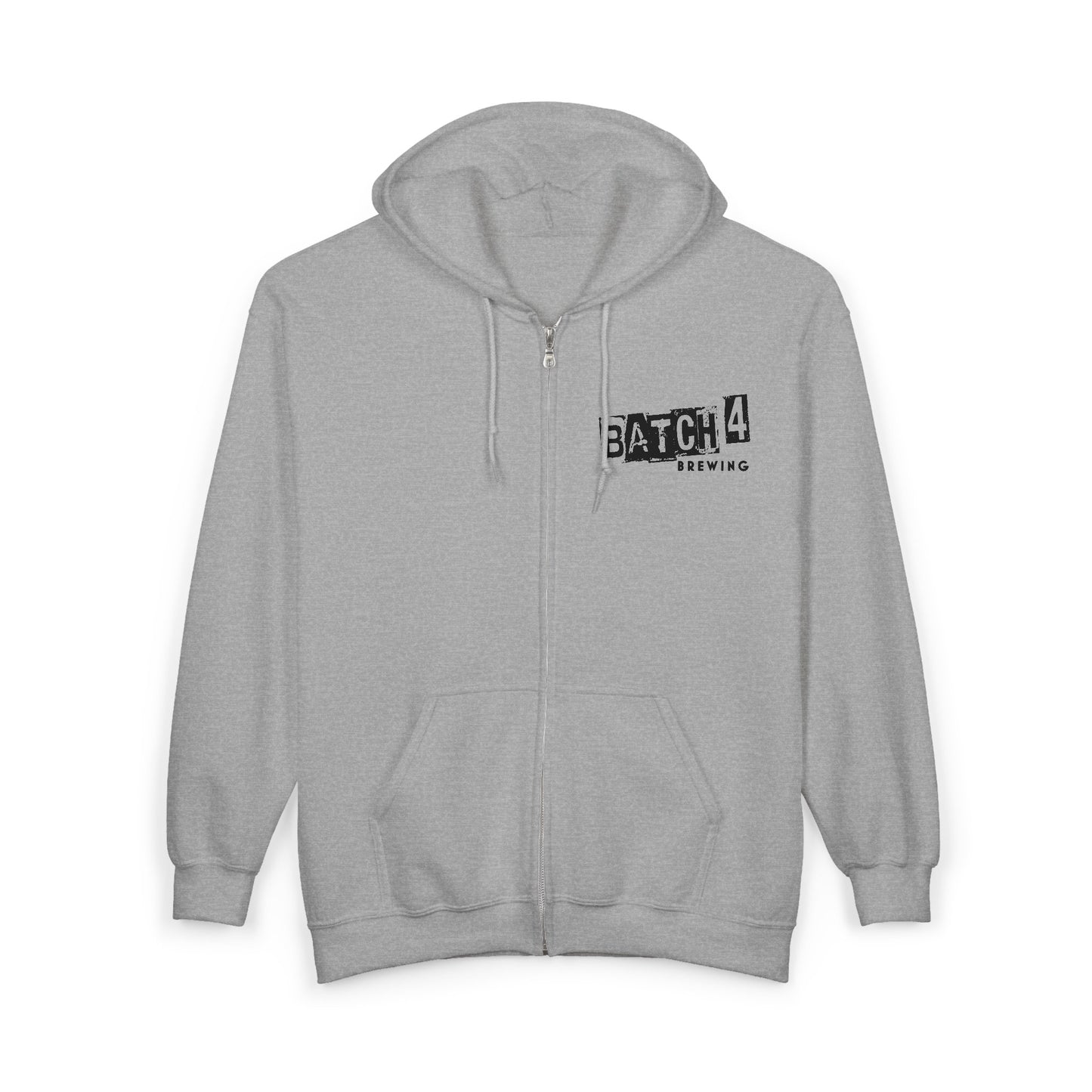 Batch 4 Brewing Zip Hoodie — Craft Beer Brewery Full-Zip Sweatshirt