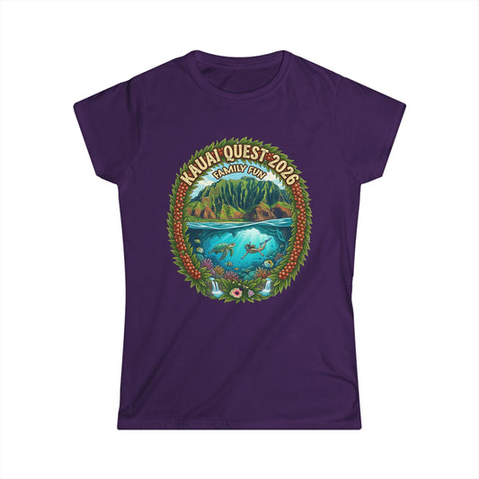 Kauai Quest 2026 Women's Tee — Island Ocean Adventure Graphic Shirt