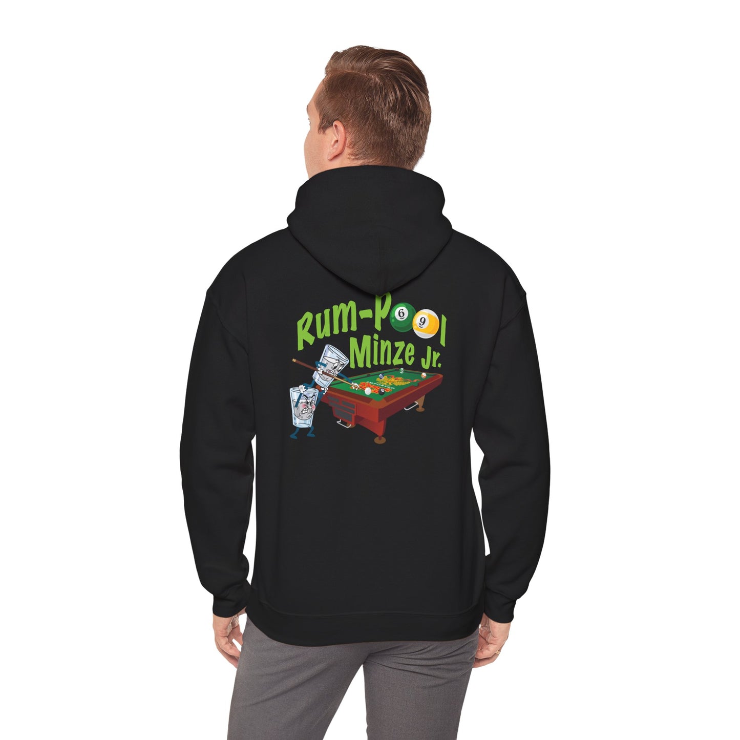 Rum-n-Bool Minze Jr. Pool Table & Shot Glass Graphic Sweatshirt