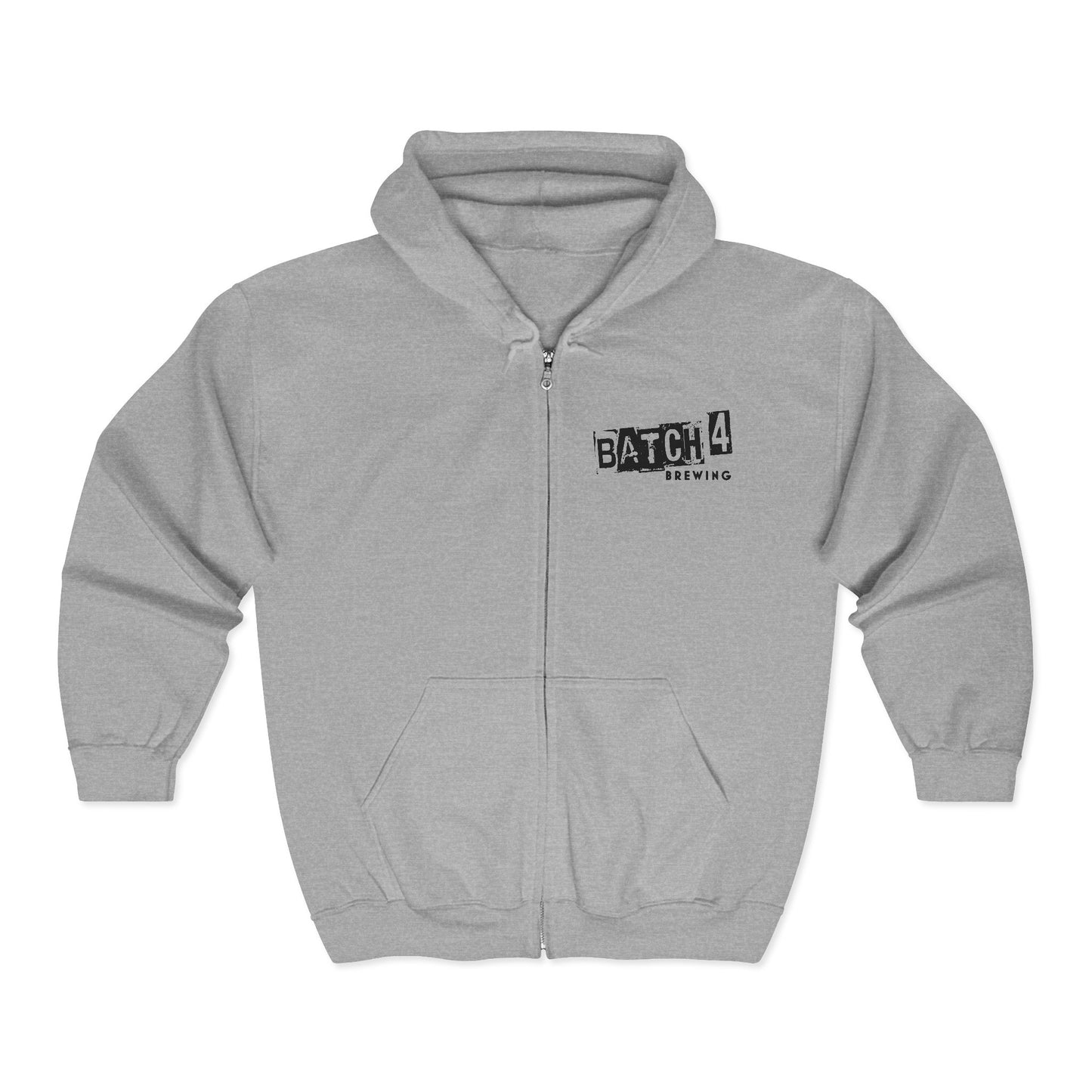 Batch 4 Brewing Zip Hoodie — Craft Beer Brewery Full-Zip Sweatshirt