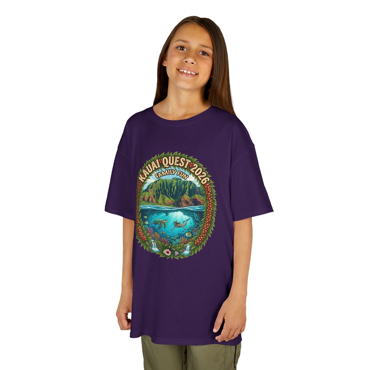 Kauai Quest 2026 Kids Tee – Tropical Ocean Adventure Graphic Shirt